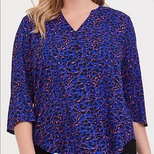 New with tags! Torrid size 3. Torrid Harper Electric Blue Leopard Georgette Top